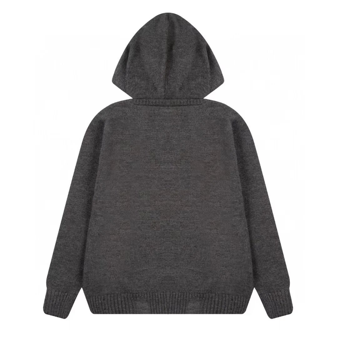 Matin Kim Logo Knit Hoodie Gray - 7