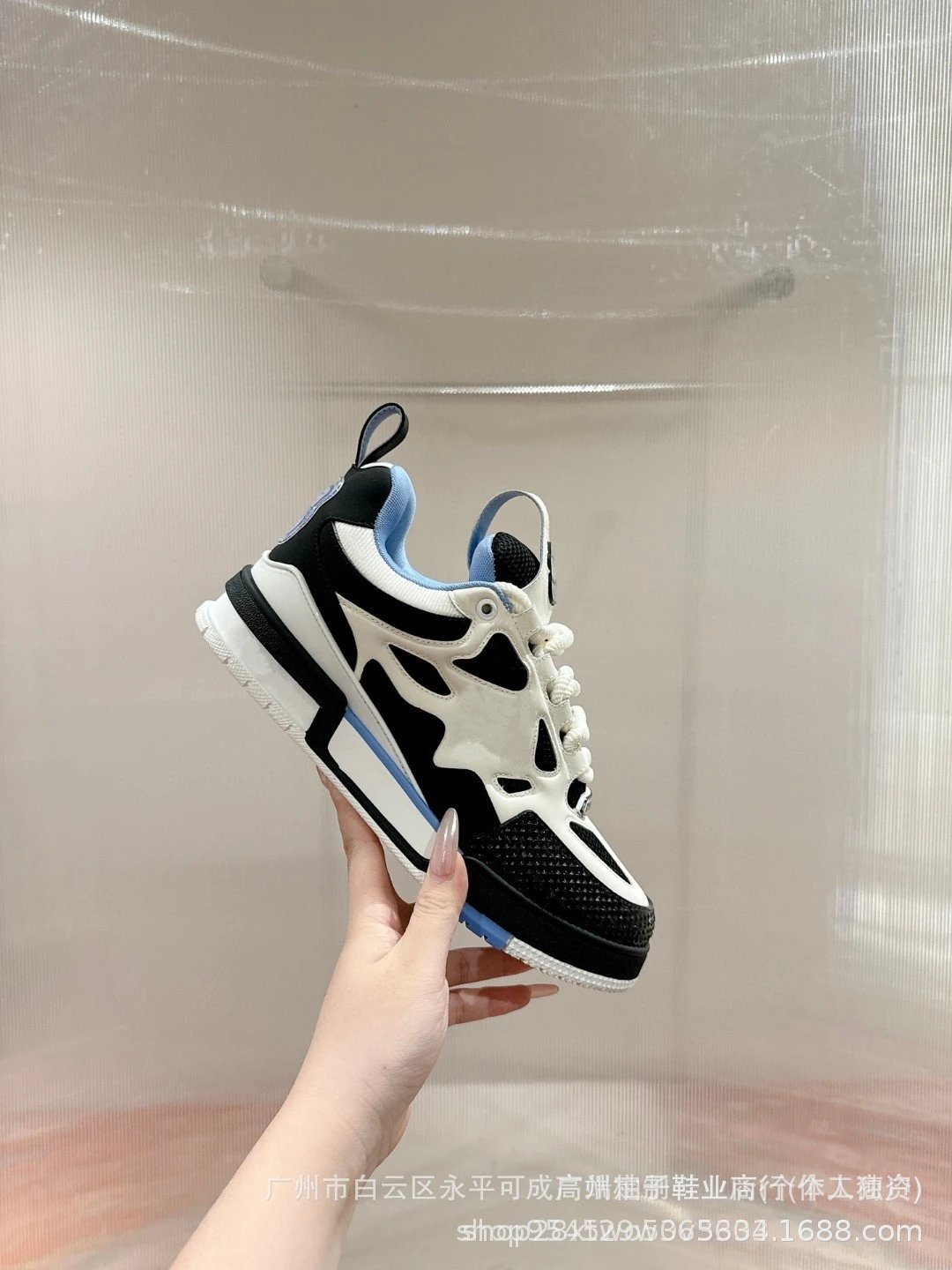 Off-White x Unknown Designer Chunky Sneakers Black White Blue Sneakers