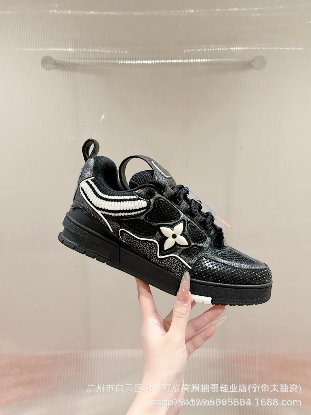 Off-White x Louis Vuitton Archlight Black Mesh Sneakers - 7