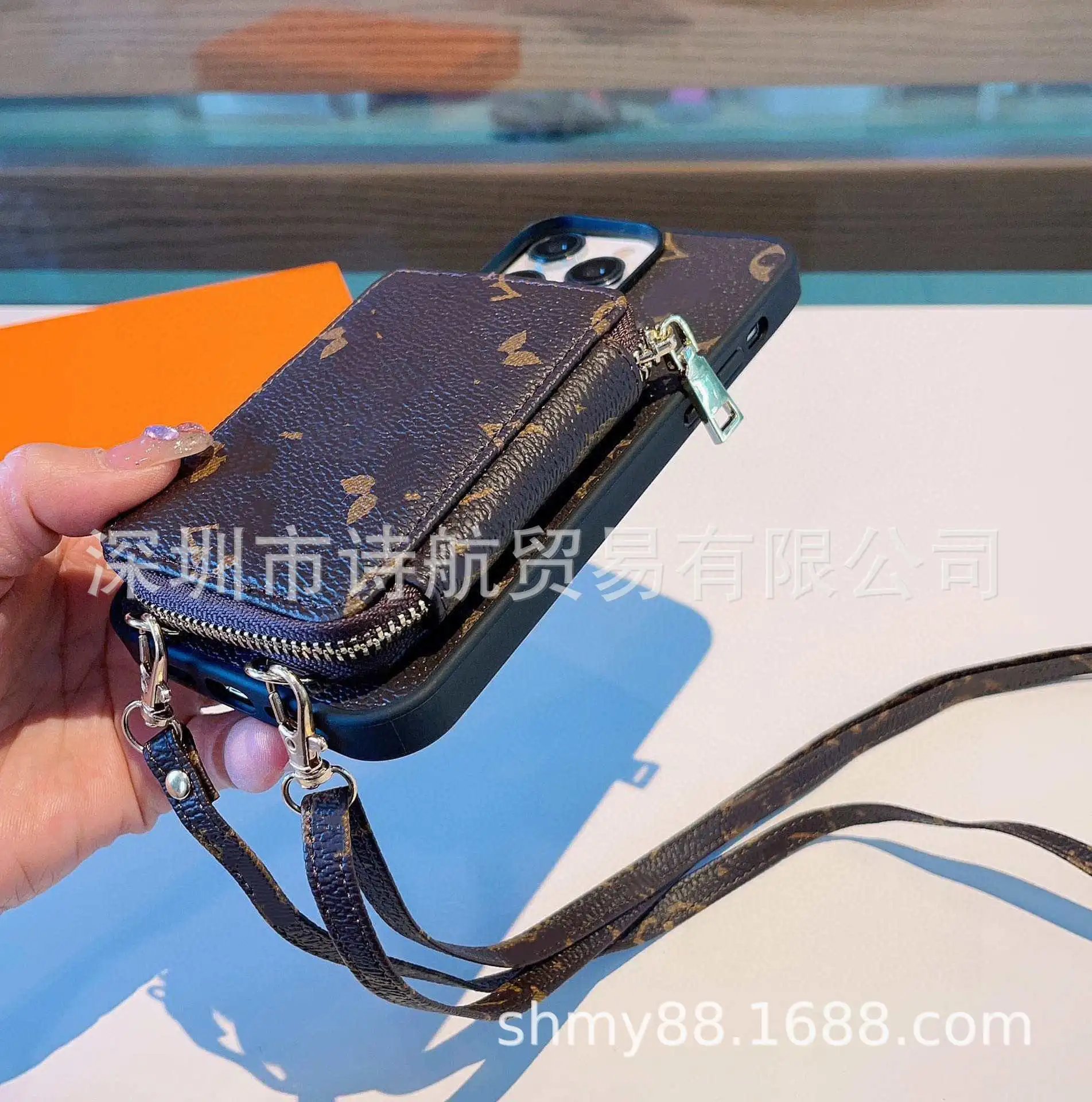 Louis Vuitton Monogram Multi-Pocket Phone Case with Strap Brown Crossbody Bag - 5
