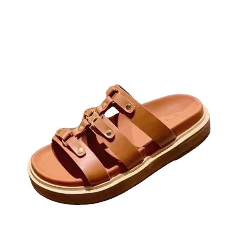 Unbranded Sandals Platform slide with buckle-detail straps image 5