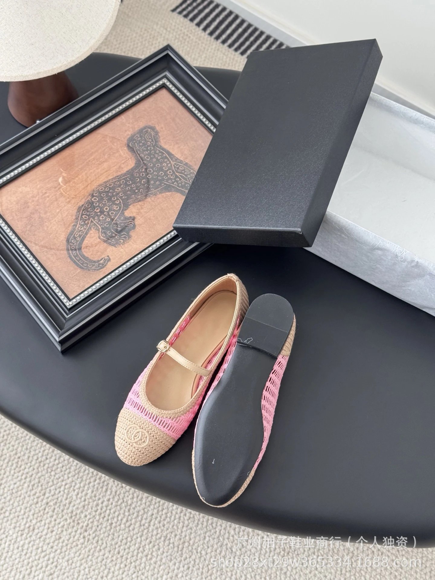 Chanel Mary Jane Block Heel Knit Black Shoes - 12