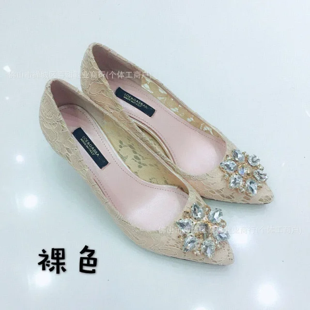 Dolce & Gabbana High Heels Pointed-Toe Lace Pumps with Crystal Floral Embellishment product detail image 8