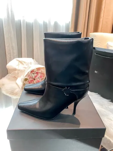 Saint Tears Slouchy Cuff Ankle Boots Black - 12