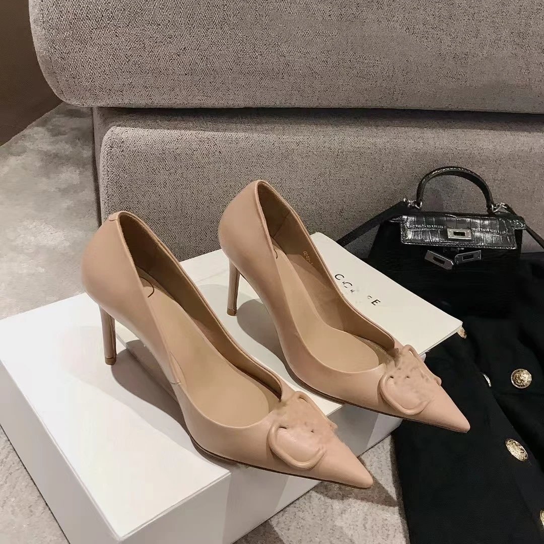 Unbranded High Heels Pointed-Toe Rhinestone Buckle Pumps image 3