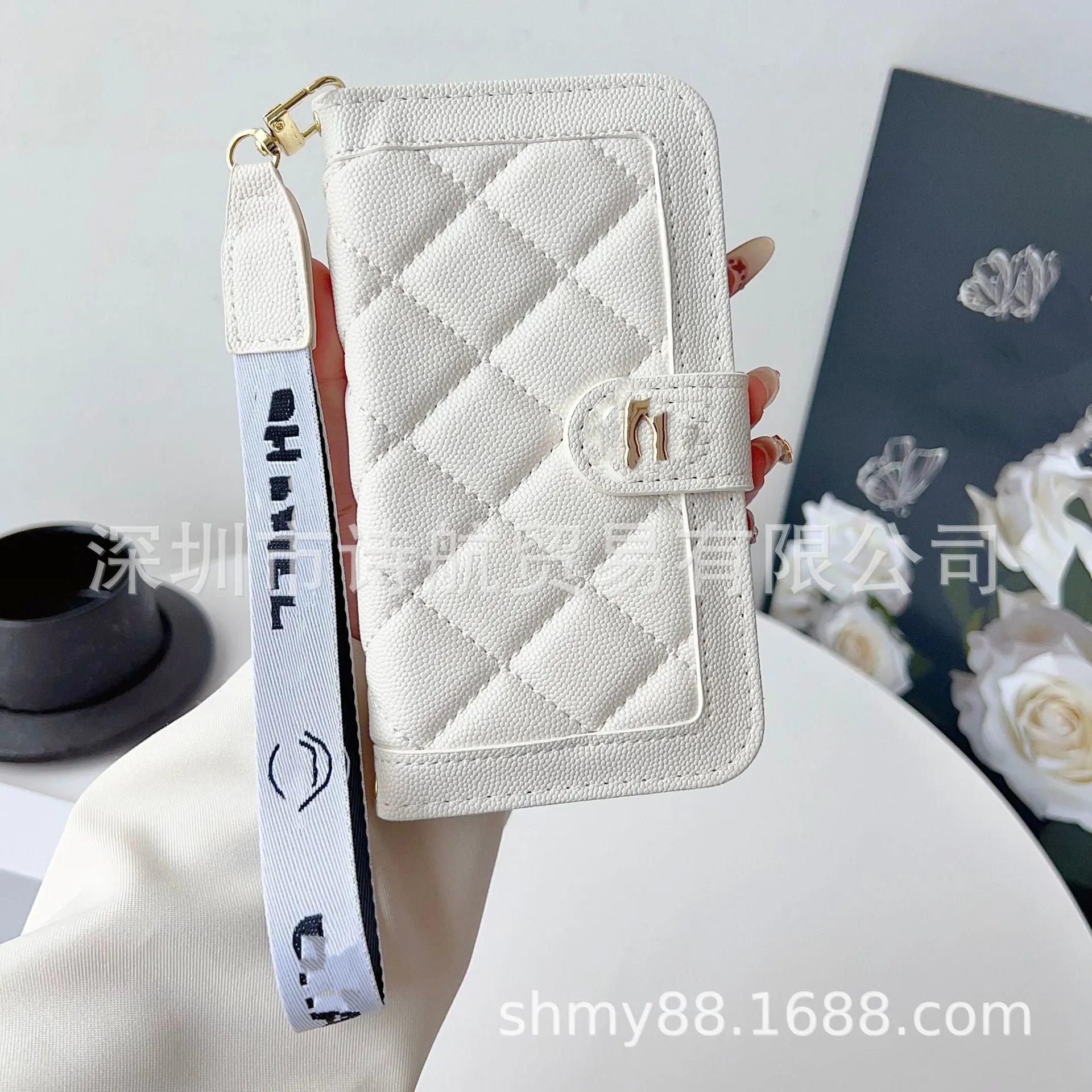 Chanel Classic Quilted Phone Wallet Case Black with Strap - 7