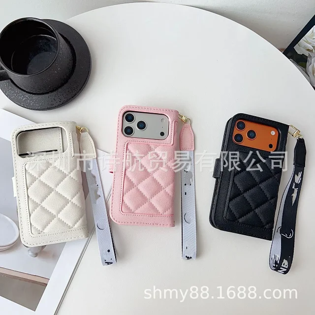 Chanel Phone Cases Quilted wallet case with wrist strap product detail image 4
