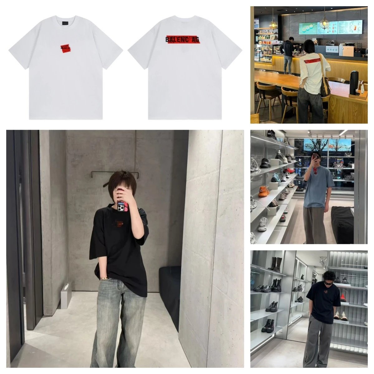 Balenciaga Logo Patch T-Shirt Light Blue - 3
