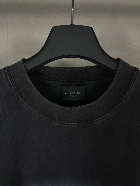 Balenciaga City of Angel Print Distressed Black T-Shirt - 12