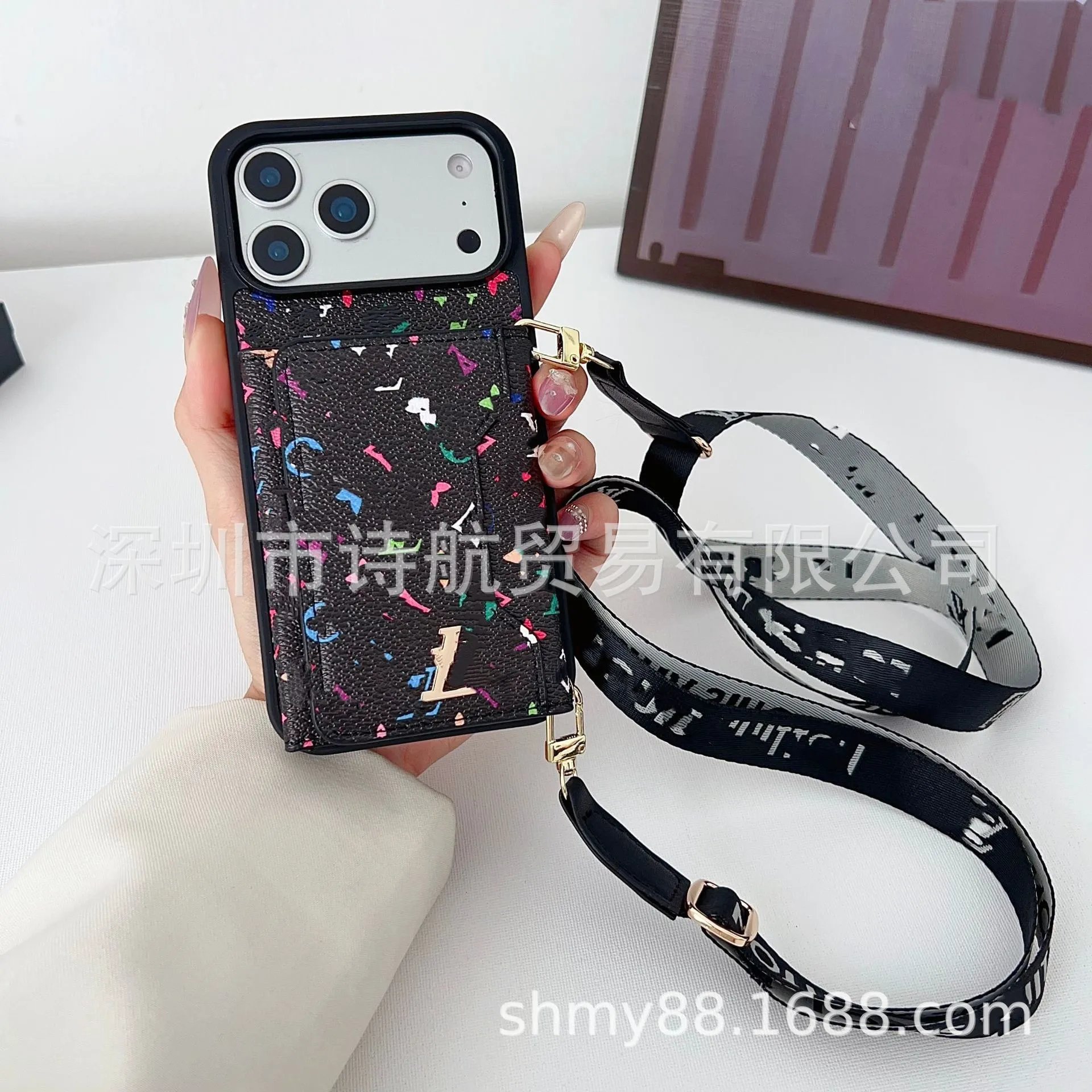 Louis Vuitton Phone Cases Monogram Card Holder Lanyard Case image 2