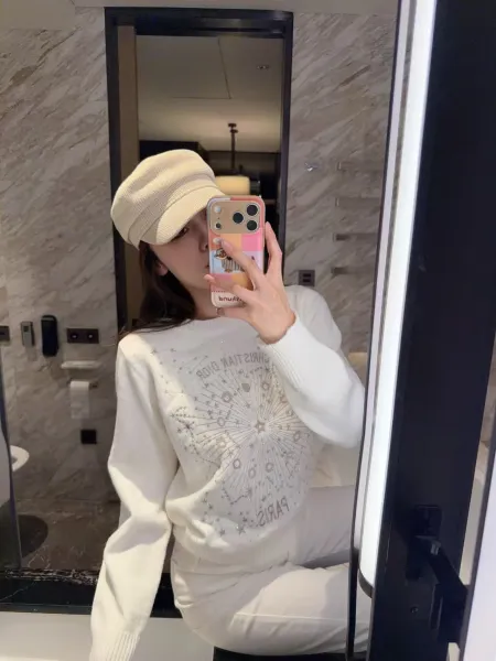 Christian Dior Constellation Embellished Sweater White and Red - 9