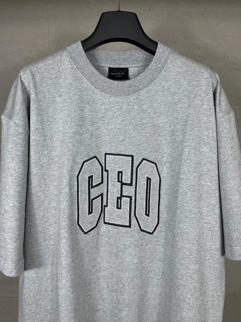 Balenciaga CEO Graphic Print Gray T-Shirt - 8
