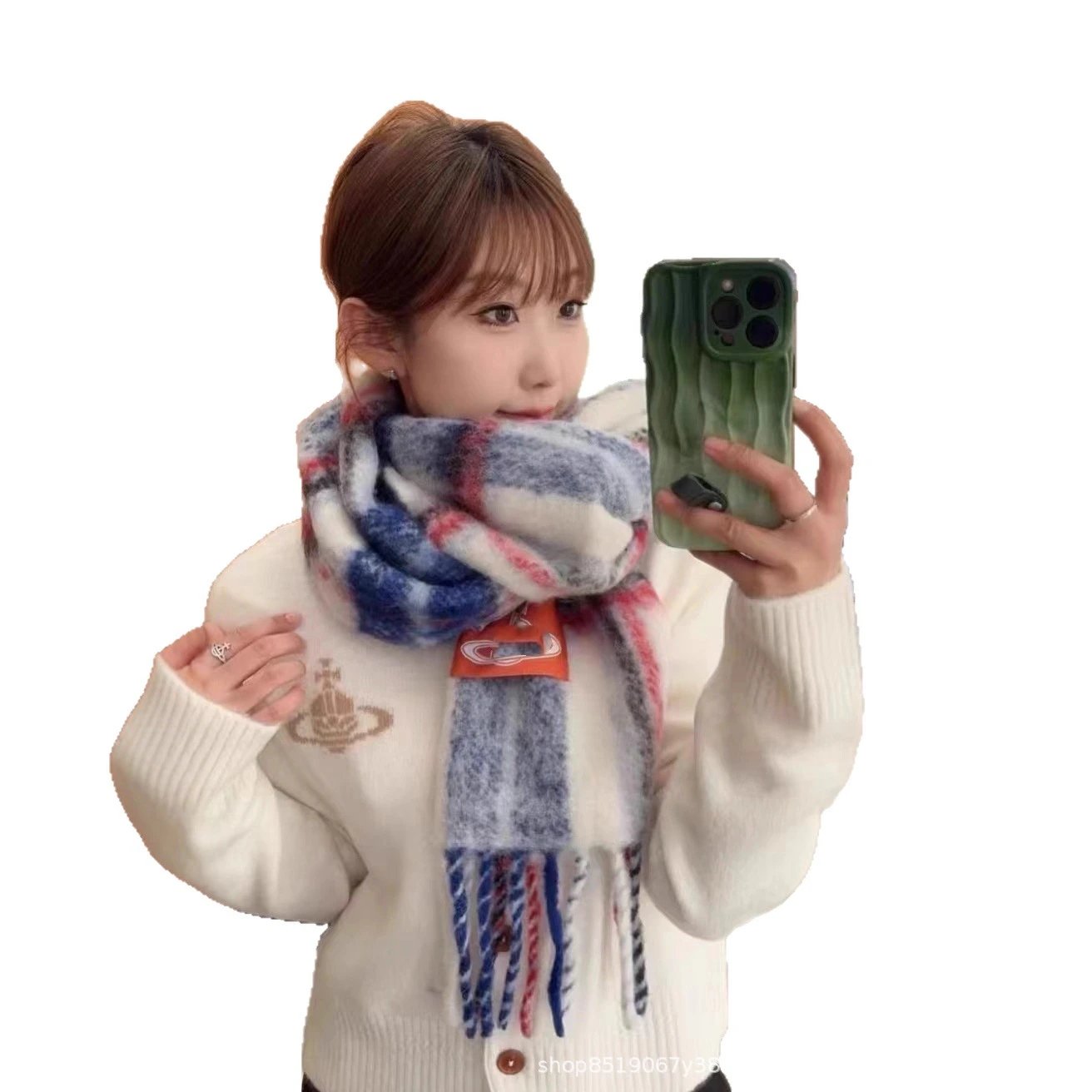 Vivienne Westwood Scarves Plaid Fringe Scarf image 5