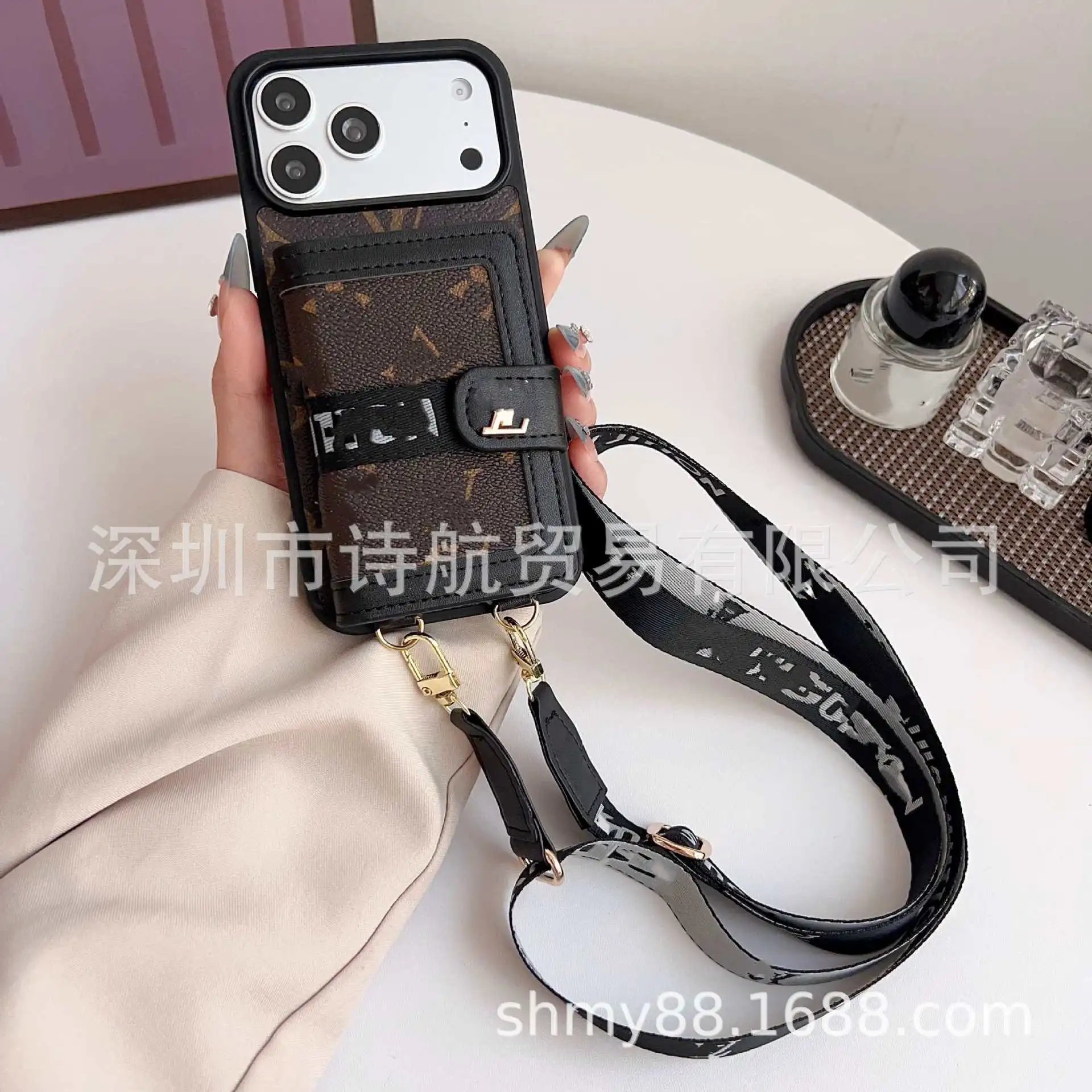 Louis Vuitton Phone Cases Card Holder Case with Detachable Crossbody Strap — 5