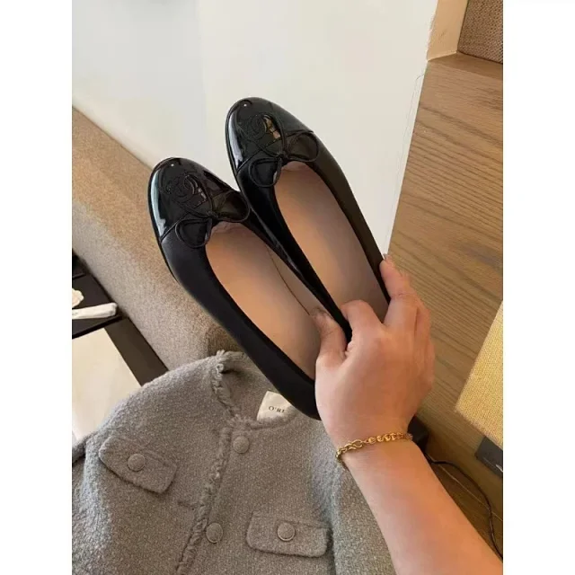 Chanel Leather Shoes Bow Ballet Flats product detail image 14