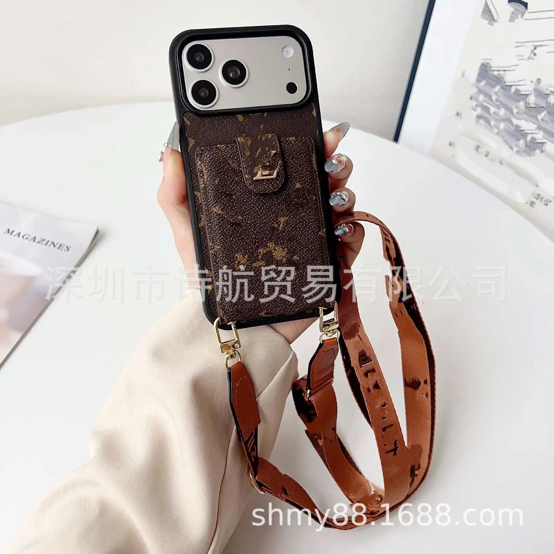 Unbranded Phone Cases Card Holder Case with Adjustable Crossbody Strap — 8