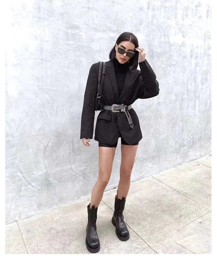 Black Chunky Sole Chelsea Boots - 12