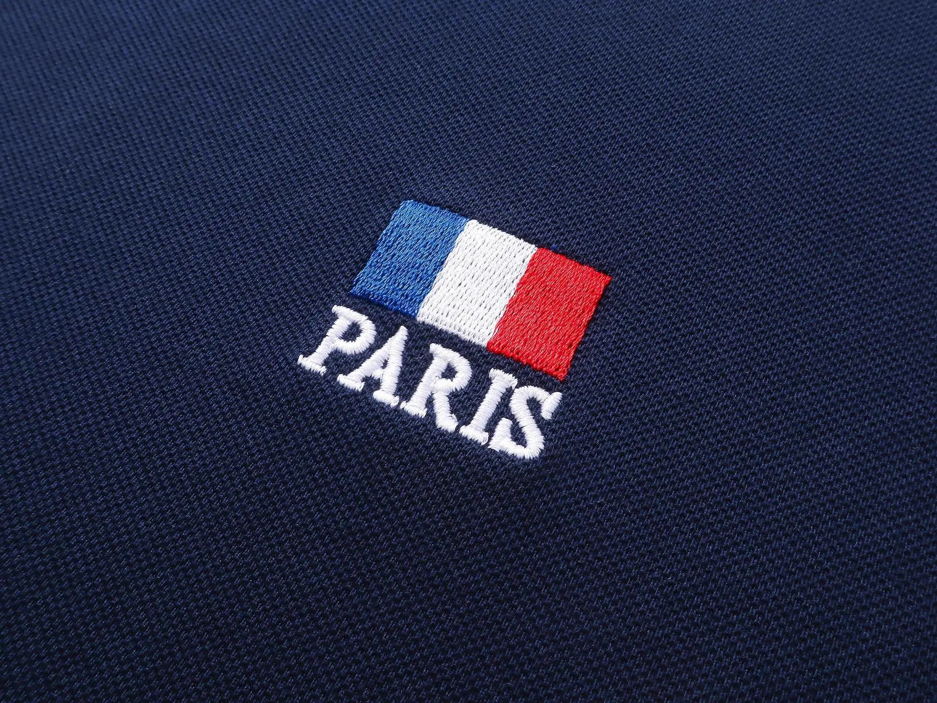 Balenciaga Paris Polo Navy Blue - 12