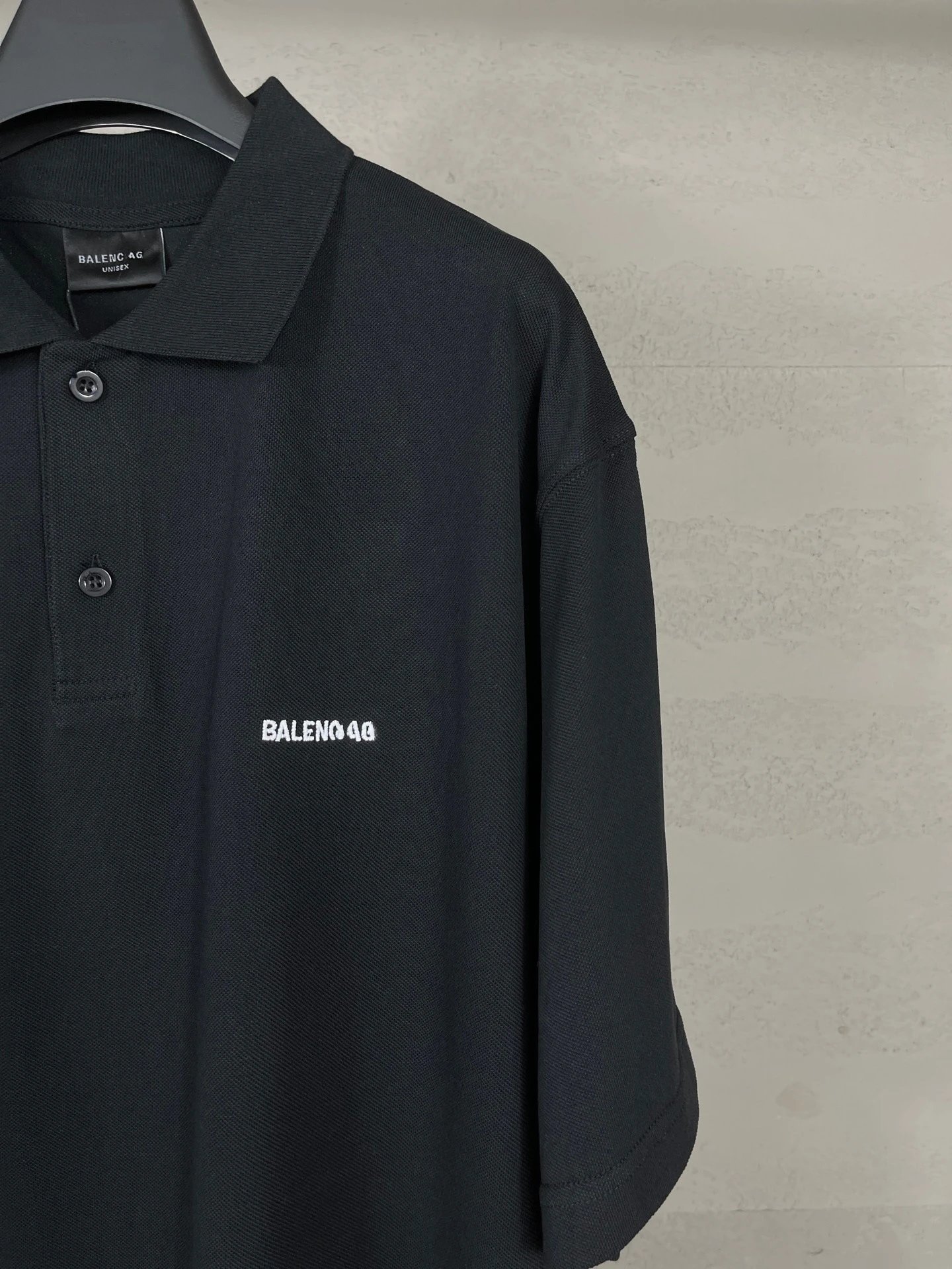 Balenciaga Logo-Embroidered Black Polo - 10