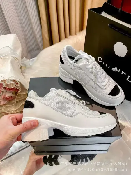 Chanel CC Logo Chunky Sneakers White/Black - 1