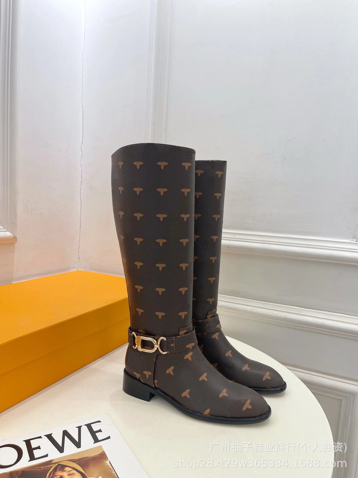 Loewe Anagram Buckle Knee Boots Black - 15