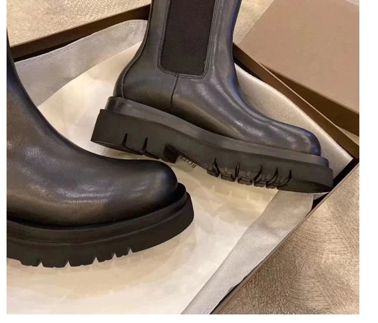 Black Chunky Sole Chelsea Boots - 27