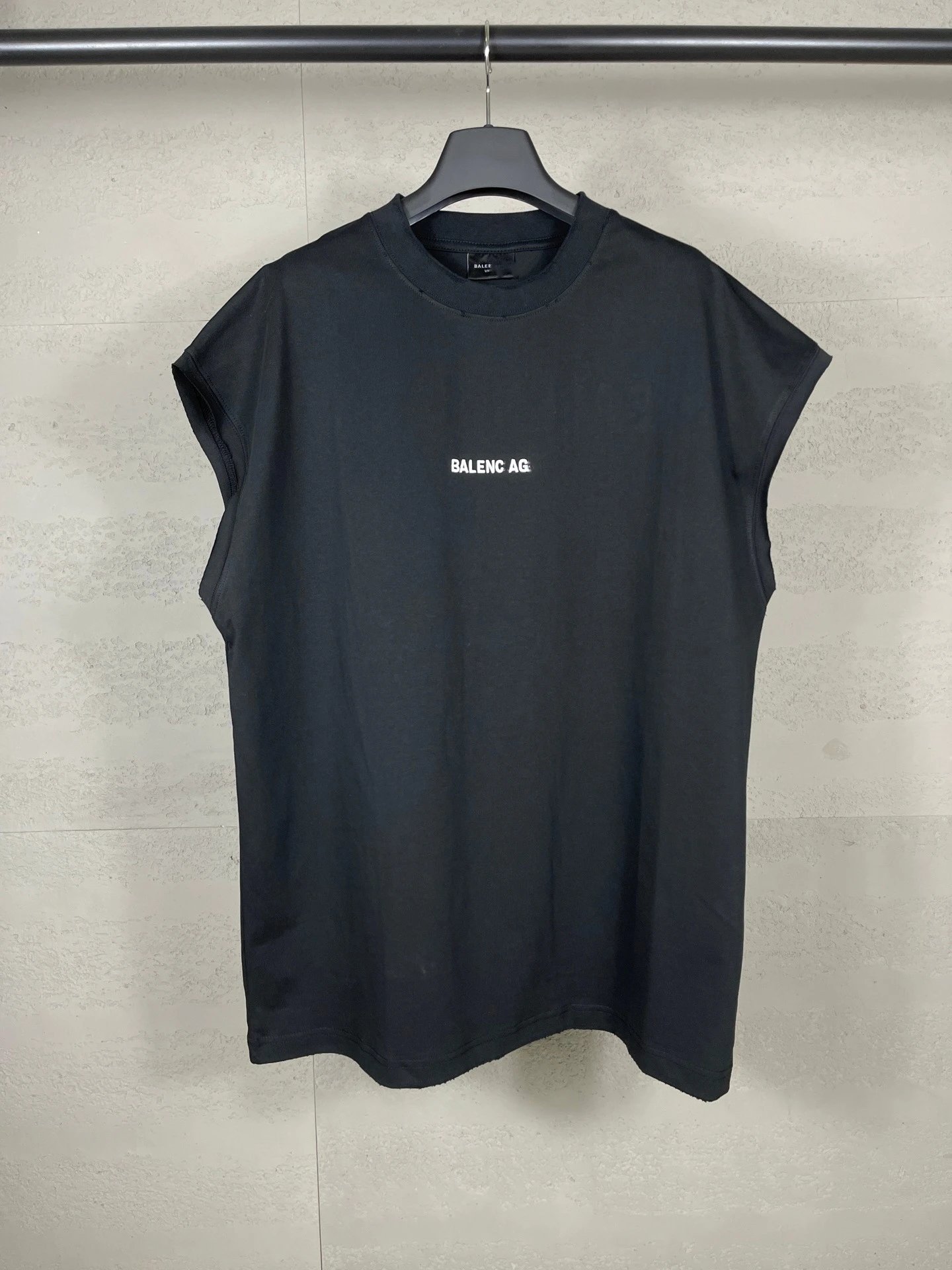 Balenciaga AG Logo Print Black Sleeveless T-Shirt - 9