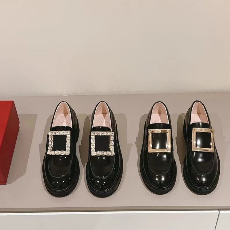 Unbranded Leather Shoes Platform loafers with square buckle image 2