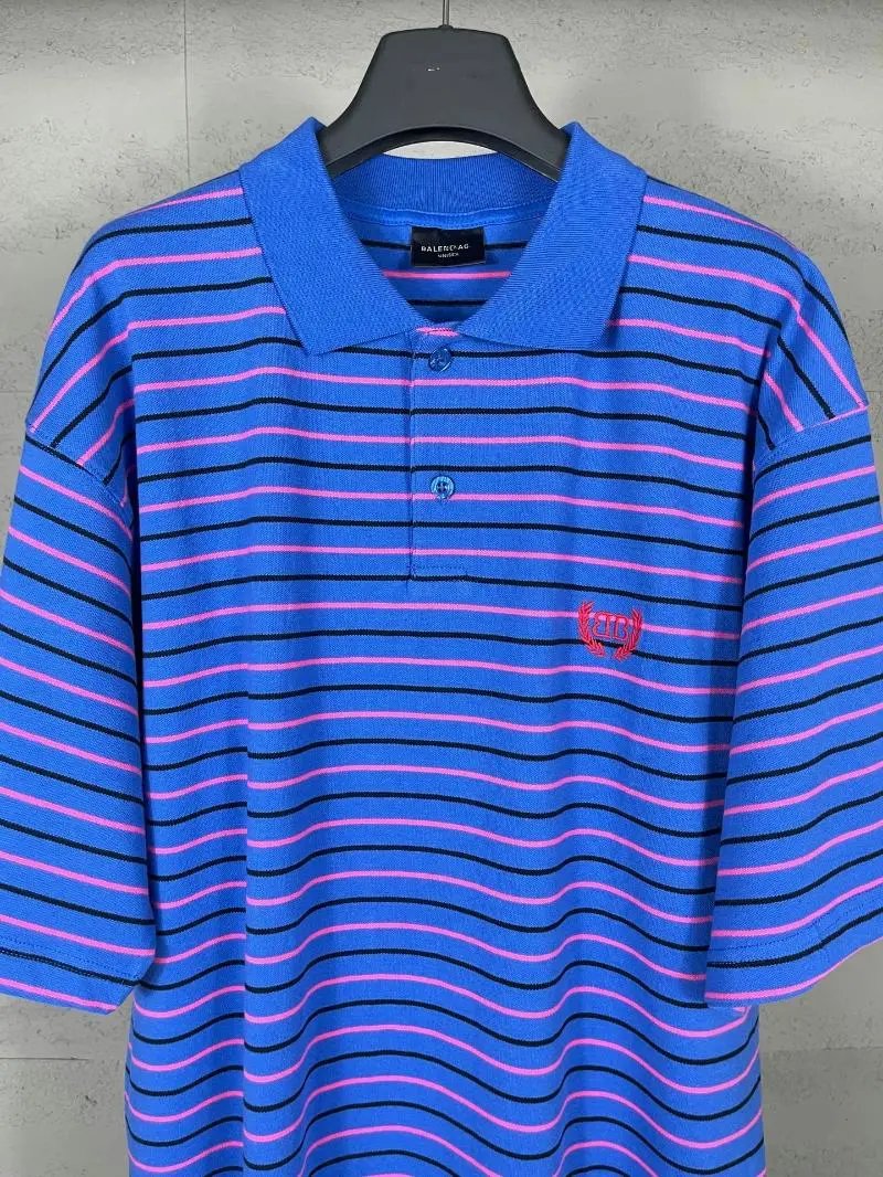 GRA Striped Polo Blue Purple Multicolor Polo - 9