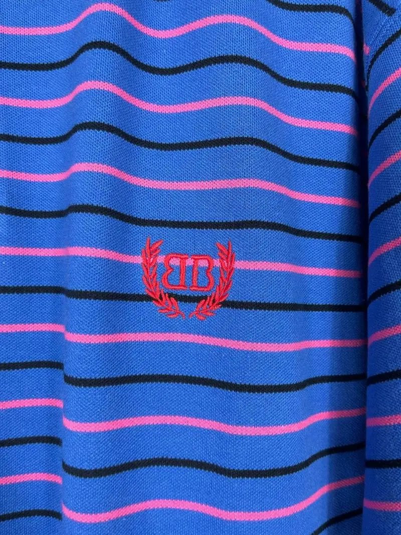 GRA Striped Polo Blue Purple Multicolor Polo - 13