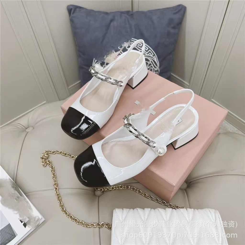 Miu Sandals T-Strap Slingback Block-Heel image 4