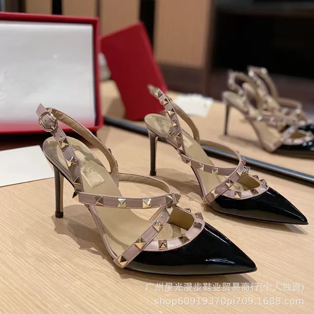 Unbranded High Heels Pointed-Toe Studded Ankle-Strap product detail image 9