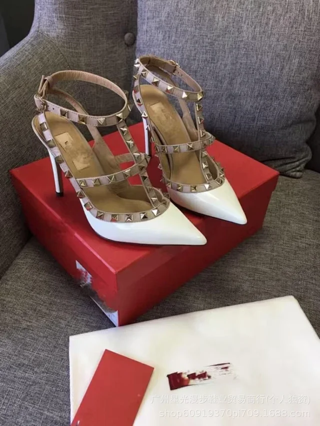 Unbranded High Heels Pointed-Toe Studded Ankle-Strap product detail image 18
