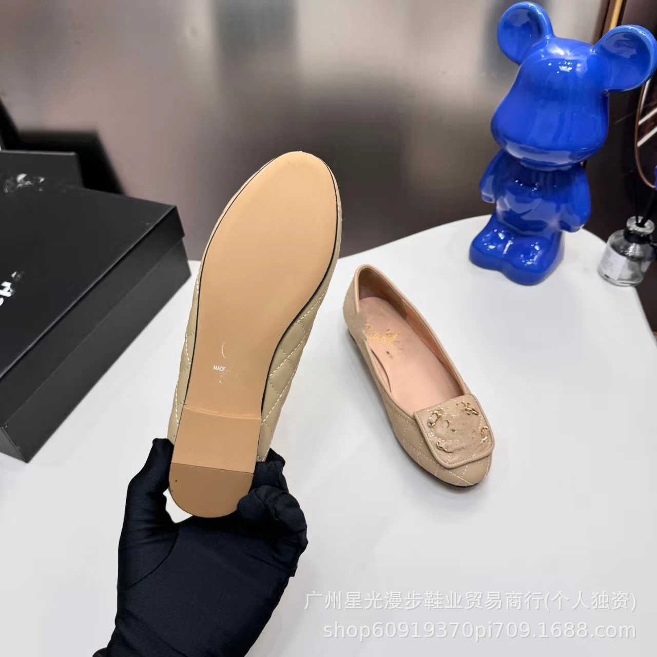 Chanel Classic Quilted Loafers Black Leather Shoes - 10
