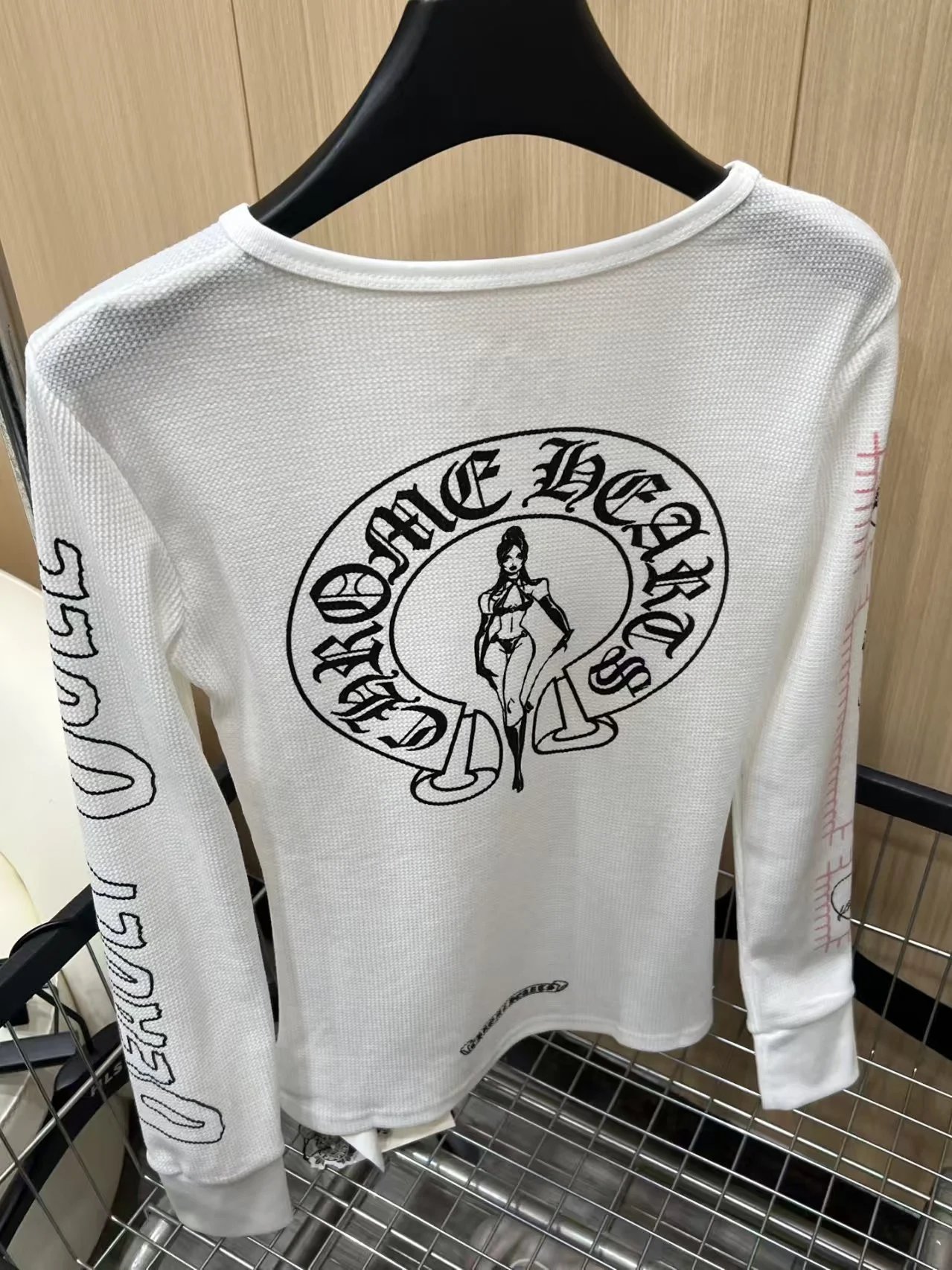 Chrome Hearts Long Sleeve Tee White Graphic Print Top - 3