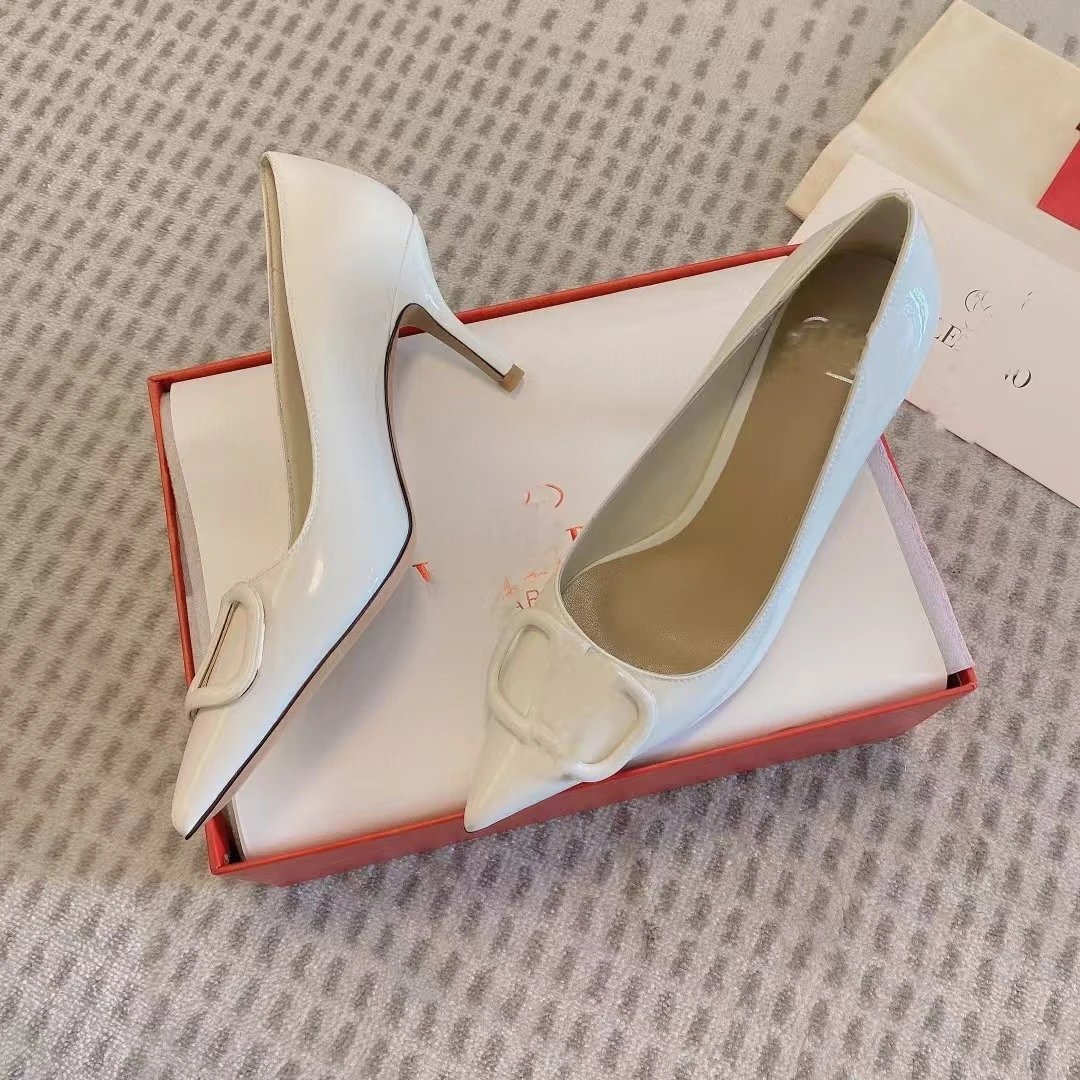 Dior J'Adior Silver Metallic Pointed-Toe Pumps with Crystal Buckle - 30