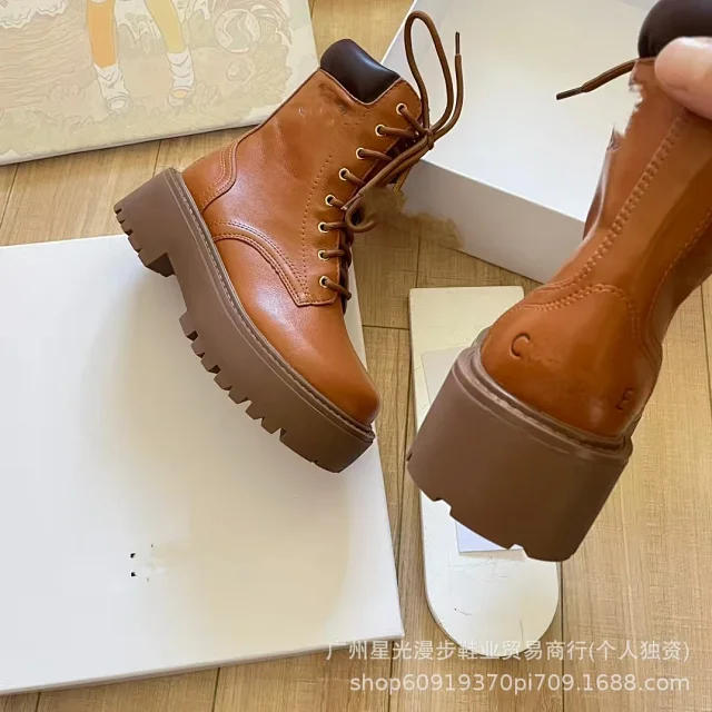 Unbranded Boots Lace-Up Platform Combat product detail image 3