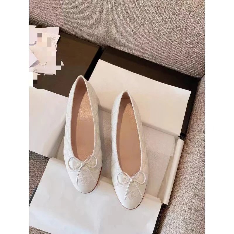 Chanel Leather Shoes Bow Ballet Flats image 3