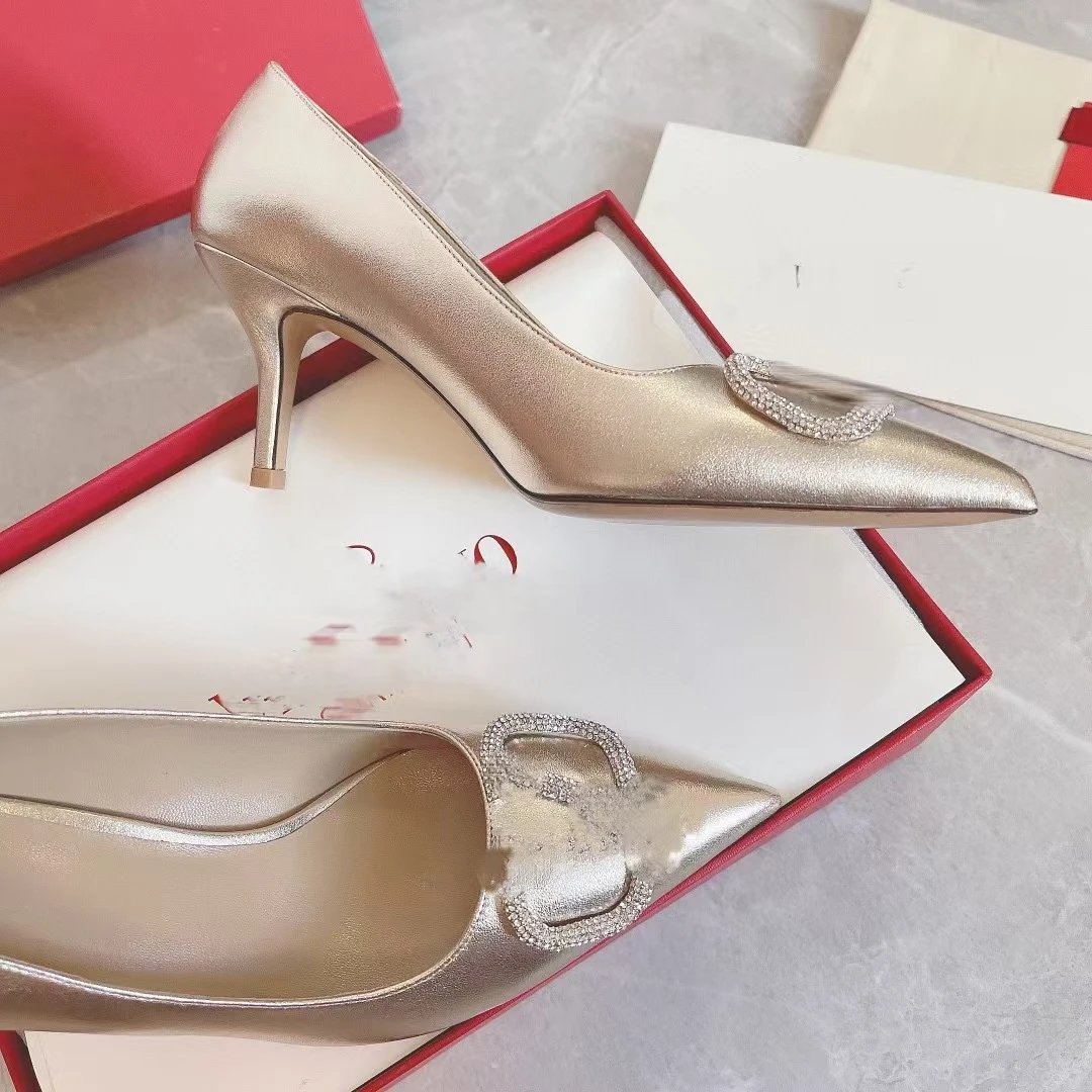 Dior J'Adior Silver Metallic Pointed-Toe Pumps with Crystal Buckle - 17