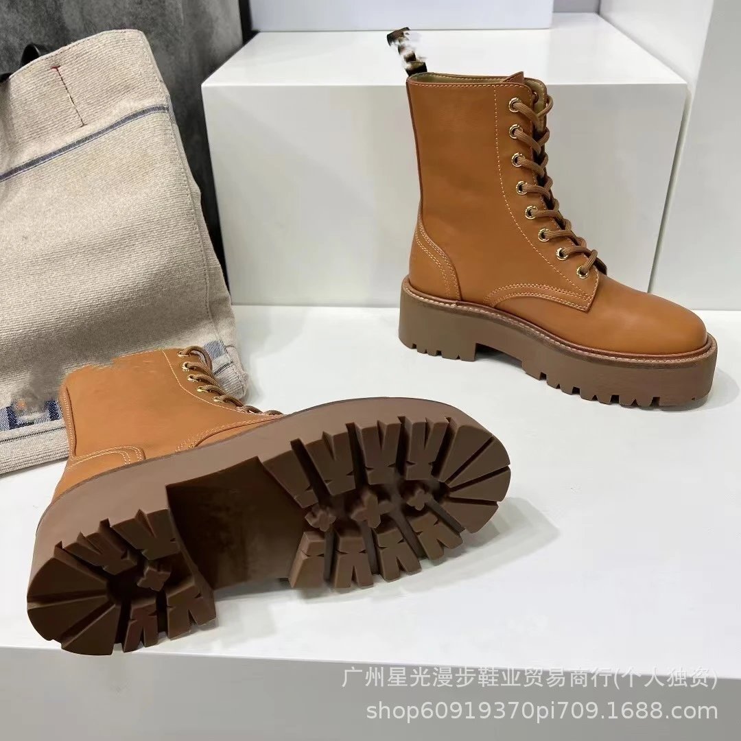 Unbranded Boots Lace-Up Platform Combat image 4