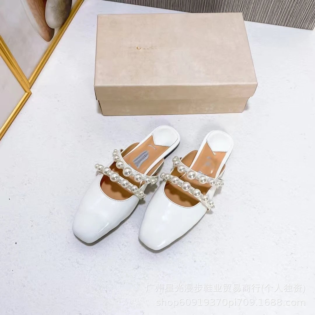JIN Pointed-Toe Stiletto Heels with Crystal Strap Beige Shoes - 19