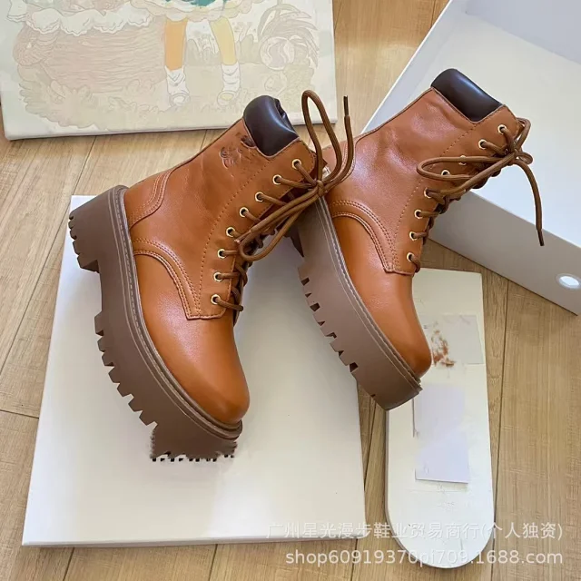 Unbranded Boots Lace-Up Platform Combat product detail image 4