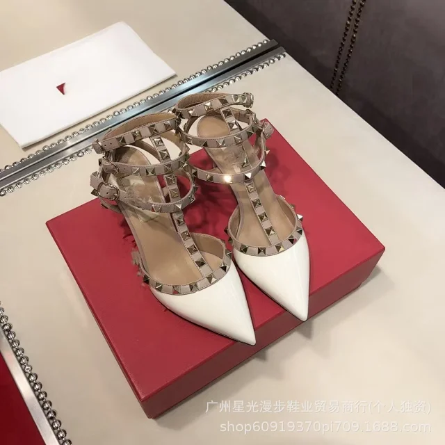 Unbranded High Heels Pointed-Toe Studded Ankle-Strap product detail image 4