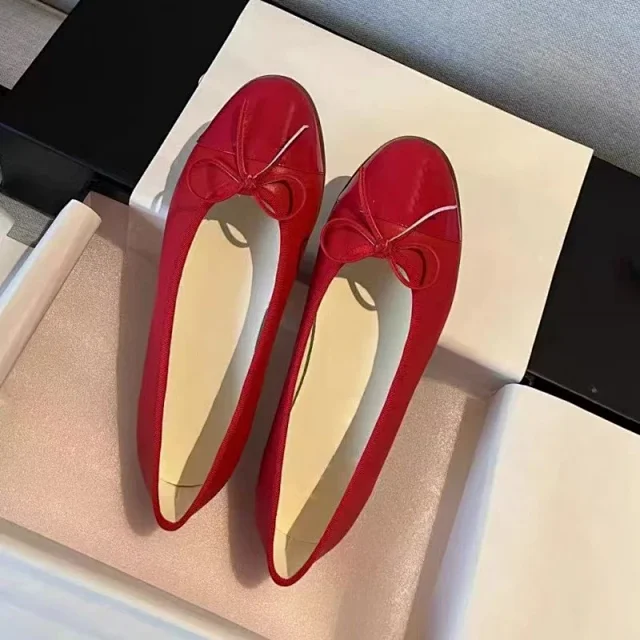 Chanel Leather Shoes Bow Ballet Flats product detail image 13