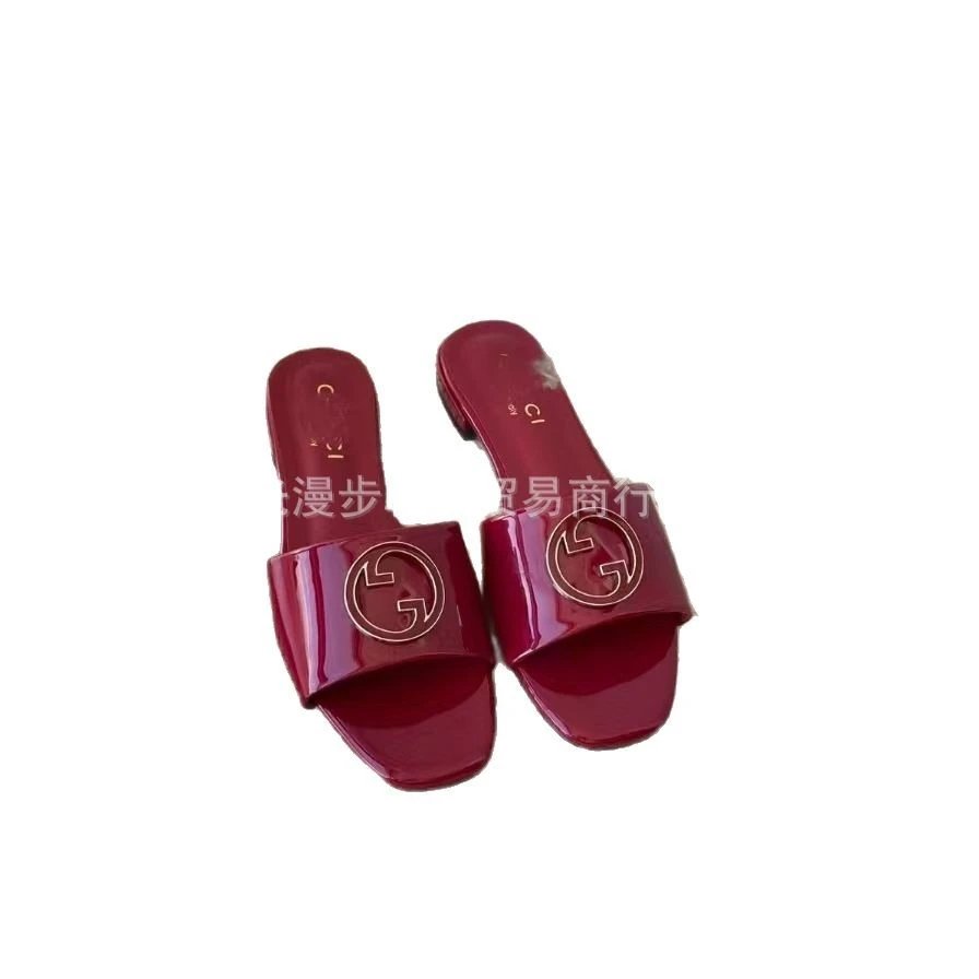 Gucci Sandals Patent Leather Double G Slide image 5