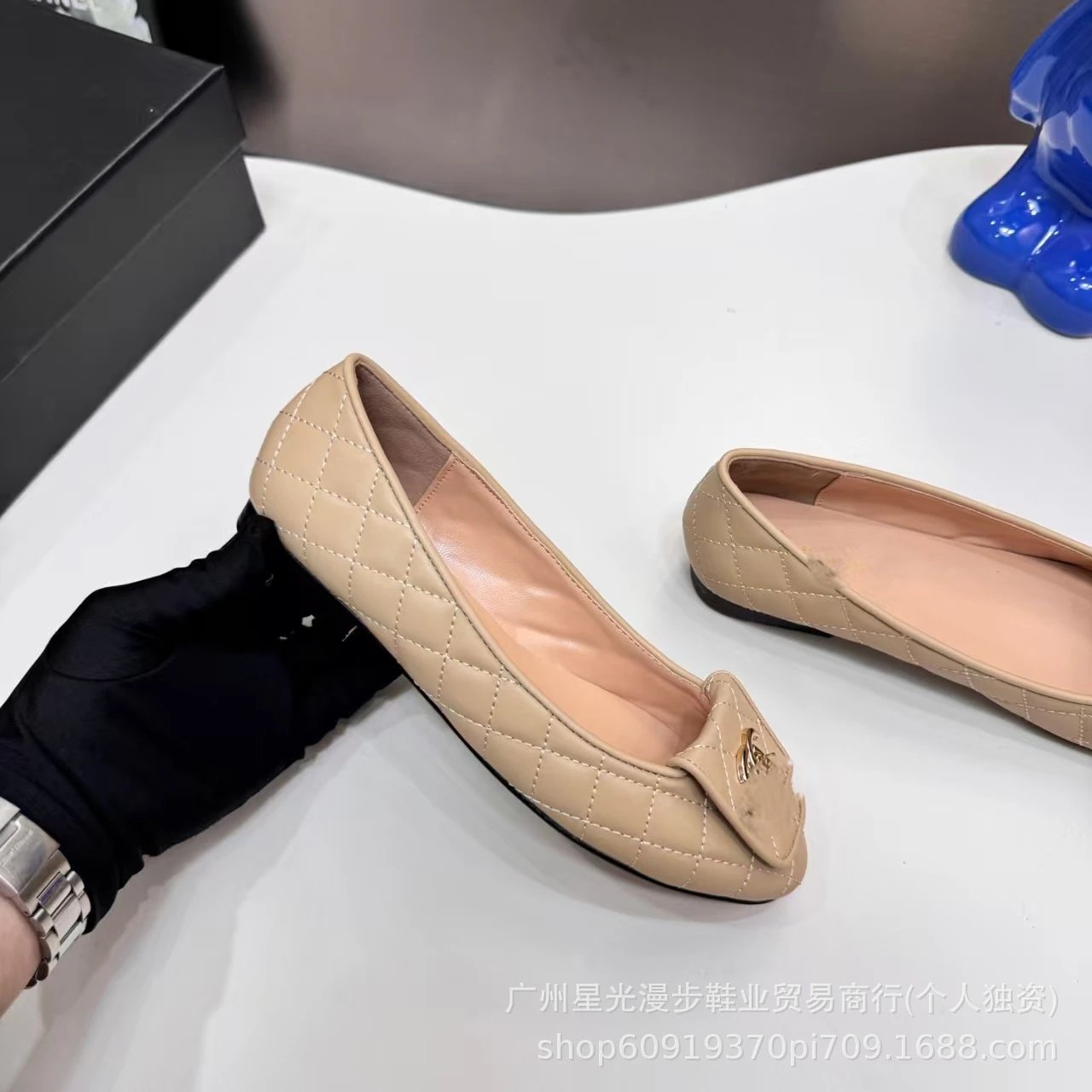 Chanel Classic Quilted Loafers Black Leather Shoes - 6