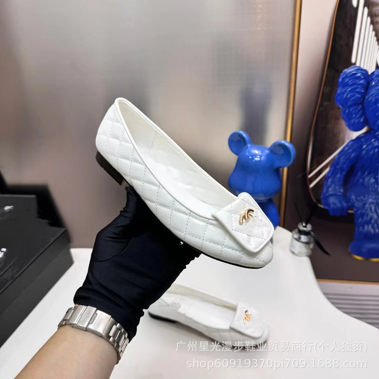 Chanel Classic Quilted Loafers Black Leather Shoes - 14