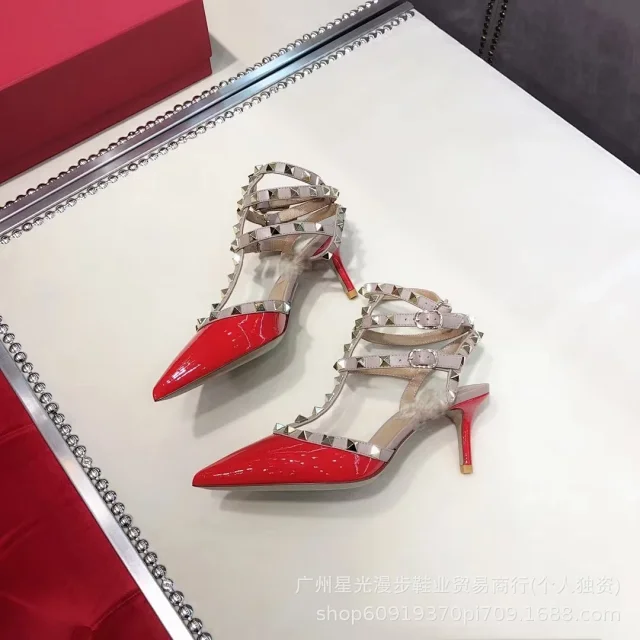 Unbranded High Heels Pointed-Toe Studded Ankle-Strap product detail image 6