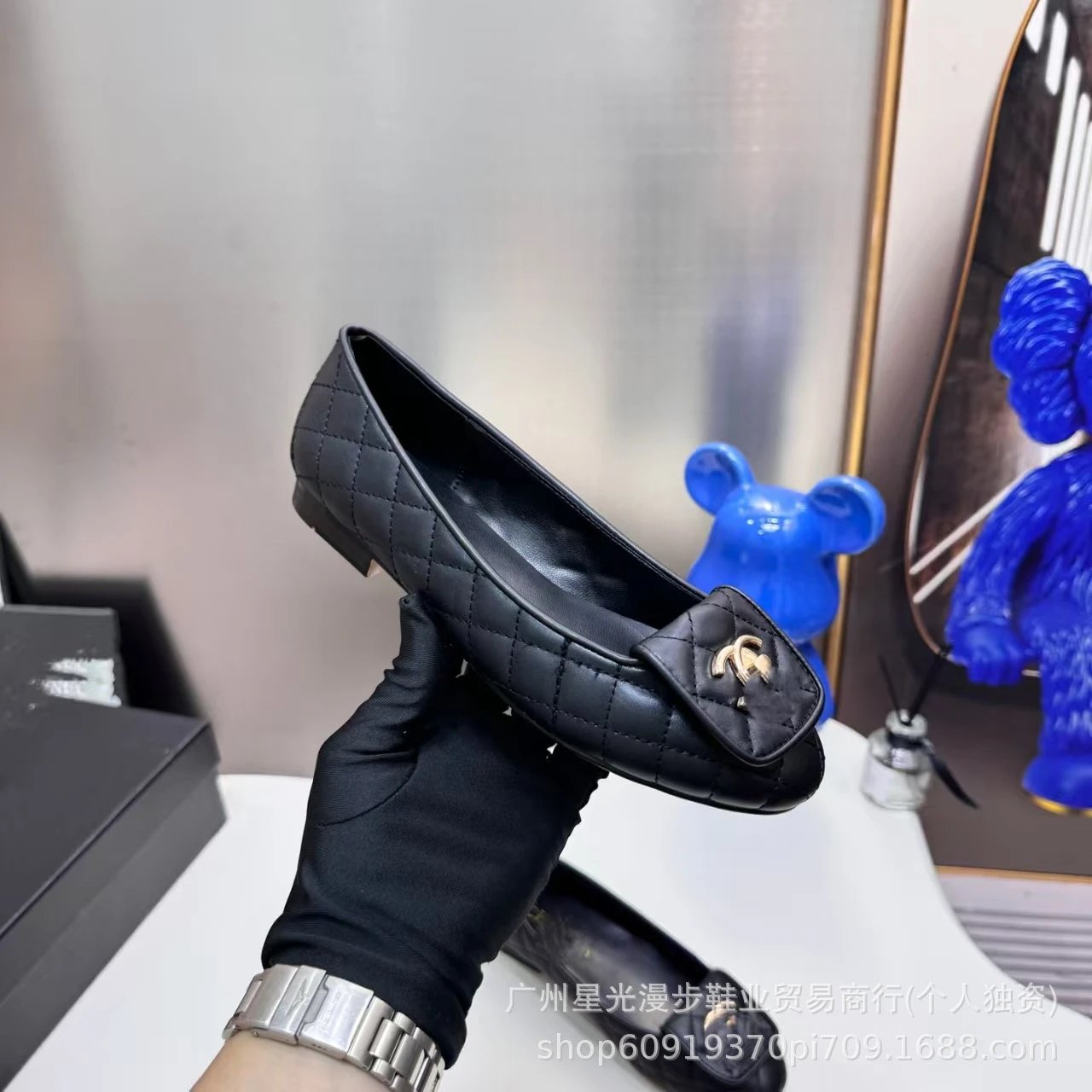 Chanel Casual Shoes Quilted Square-Toe Flats with Interlocking C Emblem image 2