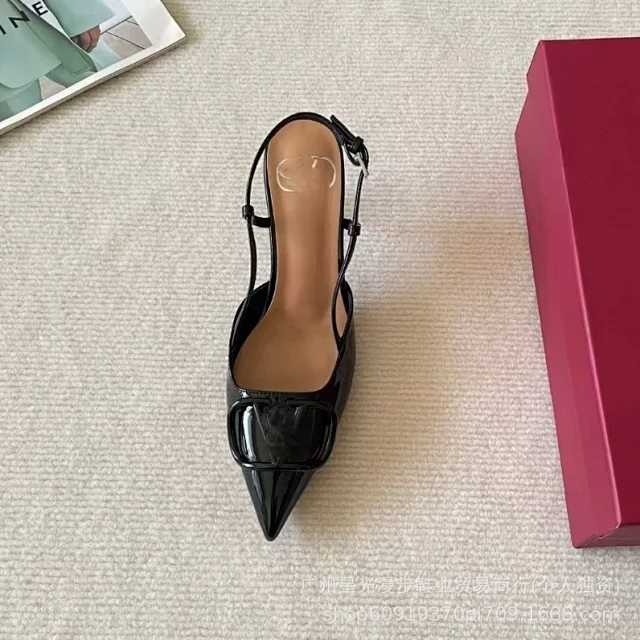 Unbranded High Heels Pointed-Toe Slingback with Square Buckle product detail image 4